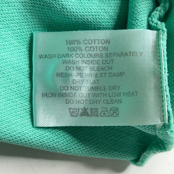 Peter Christian Mens Polo Shirt Green Short Sleeve Slit 100% Cotton 2XL New - Picture 6 of 11